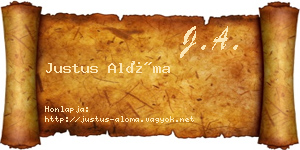 Justus Alóma névjegykártya